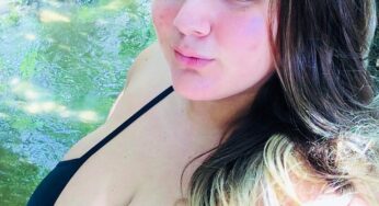 Blonde teen with huge breasts